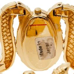 Roberto Cavalli Yellow Gold Plated Stainless Steel Cleopatra R7253195517 Women's Wristwatch 40 mm