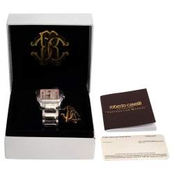 Pre Owned Roberto Cavalli Mother Of Pearl Stainless Steel Venom R7253192575 Women's Wristwatch 33 mm
