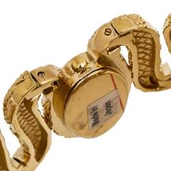 Roberto Cavalli Yellow Gold Plated Stainless Steel Cleopatra R7253195517 Women's Wristwatch 40 mm