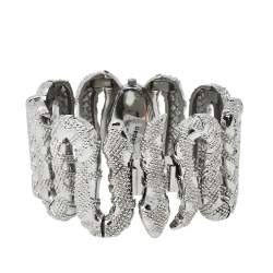 Pre Owned Roberto Cavalli Silver Stainless Steel Cleopatra R7253195515 Women's Wristwatch 40 mm