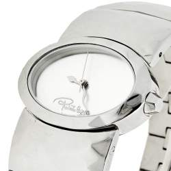 Pre Owned Roberto Cavalli Silver Stainless Steel Multiface R7253133515 Women's Wristwatch 36 mm