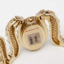 Pre Owned Roberto Cavalli Yellow Gold Plated Stainless Steel Cleopatra R7253195517 Women's Wristwatch 40 mm