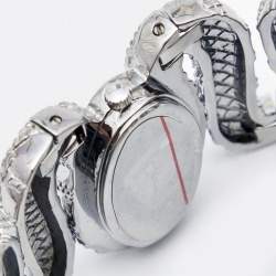 Pre Owned Roberto Cavalli Silver Stainless Steel Cleopatra R7253195515 Women's Wristwatch 40 mm