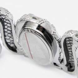 Pre Owned Roberto Cavalli Silver Stainless Steel Cleopatra R7253195515 Women's Wristwatch 40 mm