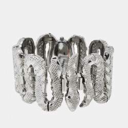 Pre Owned Roberto Cavalli Silver Stainless Steel Cleopatra R7253195515 Women's Wristwatch 40 mm