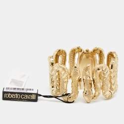 Pre Owned Roberto Cavalli Yellow Gold Plated Stainless Steel Cleopatra R7253195517 Women's Wristwatch 40 mm