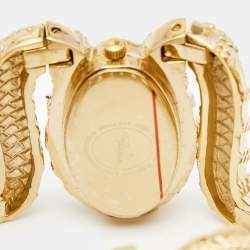 Pre Owned Roberto Cavalli Yellow Gold Plated Stainless Steel Cleopatra R7253195517 Women's Wristwatch 40 mm