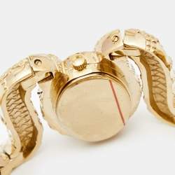 Pre Owned Roberto Cavalli Yellow Gold Plated Stainless Steel Cleopatra R7253195517 Women's Wristwatch 40 mm