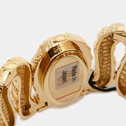 Roberto Cavalli Yellow Gold Plated Stainless Steel Cleopatra R7253195517 Women's Wristwatch 40 mm