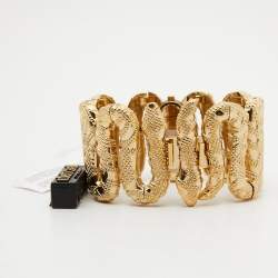 Roberto Cavalli Yellow Gold Plated Stainless Steel Cleopatra R7253195517 Women's Wristwatch 40 mm