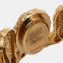 Roberto Cavalli Yellow Gold Plated Stainless Steel Cleopatra R7253195517 Women's Wristwatch 40 mm