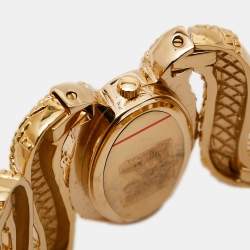 Roberto Cavalli Yellow Gold Plated Stainless Steel Cleopatra R7253195517 Women's Wristwatch 40 mm
