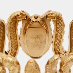 Roberto Cavalli Yellow Gold Plated Stainless Steel Cleopatra R7253195517 Women's Wristwatch 40 mm