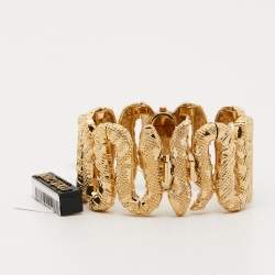 Roberto Cavalli Yellow Gold Plated Stainless Steel Cleopatra R7253195517 Women's Wristwatch 40 mm