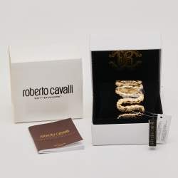 Roberto Cavalli Yellow Gold Plated Stainless Steel Cleopatra R7253195517 Women's Wristwatch 40 mm