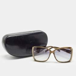 Pre Owned Roberto Cavalli Green/Grey Gradient RC656S Butterfly Sunglasses