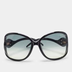 Pre Owned Roberto Cavalli Black/Grey Gradient Gazania Oversized Sunglasses