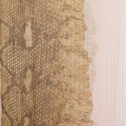 Pre Owned Roberto Cavalli Brown/Pink Python Print Lurex Silk  Scarf