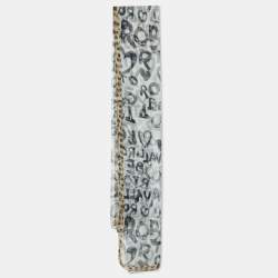 Pre Owned Roberto Cavalli Brown Logo and Leopard Print Silk Stole 