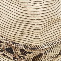 Roberto Cavalli Cream Straw Fedora Hat