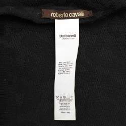 Pre Owned Roberto Cavalli Black Wool Scarf
