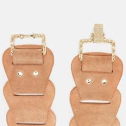 Pre Owned Roberto Cavalli Beige Suede Metal Square Waist Belt S
