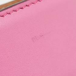 Pre Owned Roberto Cavalli Pink Leather RC Logo Buckle Belt 100CM