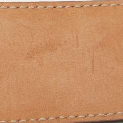 Pre Owned Roberto Cavalli Pink Leather RC Logo Buckle Belt 100CM