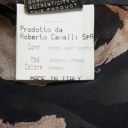 Roberto Cavalli Black Print Silk Stole