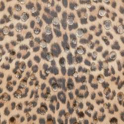 Roberto Cavalli Brown Leopard Print Silk Fil-coupe Scarf