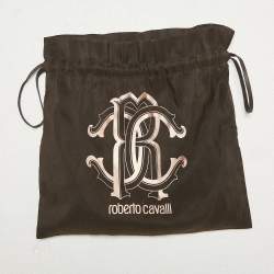 Roberto Cavalli Brown Leopard Print Silk Fil-coupe Scarf