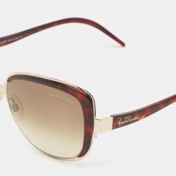Pre Owned Roberto Cavalli Brown Gradient Rosmarino 654S Oversized Sunglasses