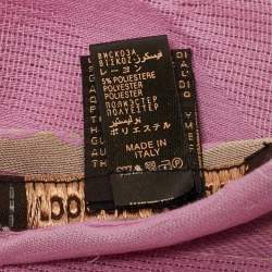Pre Owned Roberto Cavalli Pink Jacquard Wool Blend Scarf