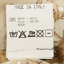 Pre Owned Roberto Cavalli Cream Floral and Snake Print Silk Stole