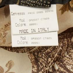 Pre Owned Roberto Cavalli Cream Floral and Snake Print Silk Stole