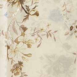 Pre Owned Roberto Cavalli Cream Floral and Snake Print Silk Stole