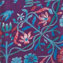 مملوكة مسبقًا Roberto Cavalli Purple Floral Print Silk Stole 