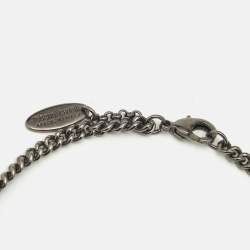 مملوكة مسبقًا Roberto Cavalli Green Crystal Gunmetal Tone Pendant Necklace 