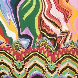 مملوكة مسبقًا Roberto Cavalli Green/Pink Printed Silk Scarf