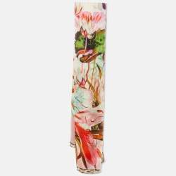 Pre Owned Roberto Cavalli Multicolor Floral Print Silk Stole 