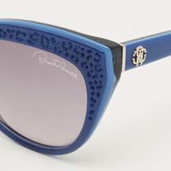 Pre Owned Roberto Cavalli Blue/Grey Gradient 982S Tegmen Cat Eye Sunglasses