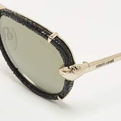 مملوكة مسبقًا نظارة شمسية روبيرتو كافالي ميروريد مبسوطة 885S سوداء طريقة الطيار