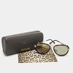 مملوكة مسبقًا نظارة شمسية روبيرتو كافالي ميروريد مبسوطة 885S سوداء طريقة الطيار