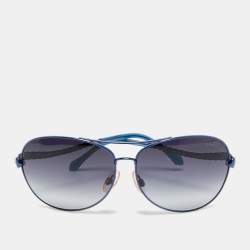Pre Owned Roberto Cavalli Blue Gradient 792S Adhil Aviator Sunglasses