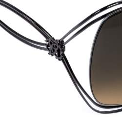 Pre Owned Roberto Cavalli Green Gradient Peonia 526S Oversize Sunglasses