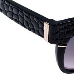 Roberto Cavalli Black Croc Embossed/ Grey Gradient 740S Teti Cat Eye Sunglasses