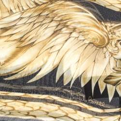 Roberto Cavalli Multicolor Eagle & Floral Print Silk Scarf