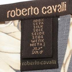 Roberto Cavalli Multicolor Eagle & Floral Print Silk Scarf