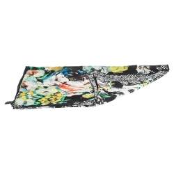 Pre Owned Roberto Cavalli Multicolor Abstract Floral Print Silk Stole