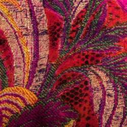 Pre Owned Roberto Cavalli Pink Abstract Floral Foil Printed Silk Stole 